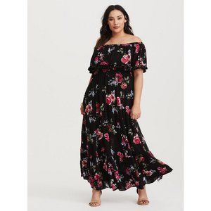 Torrid Black Floral Maxi Dress